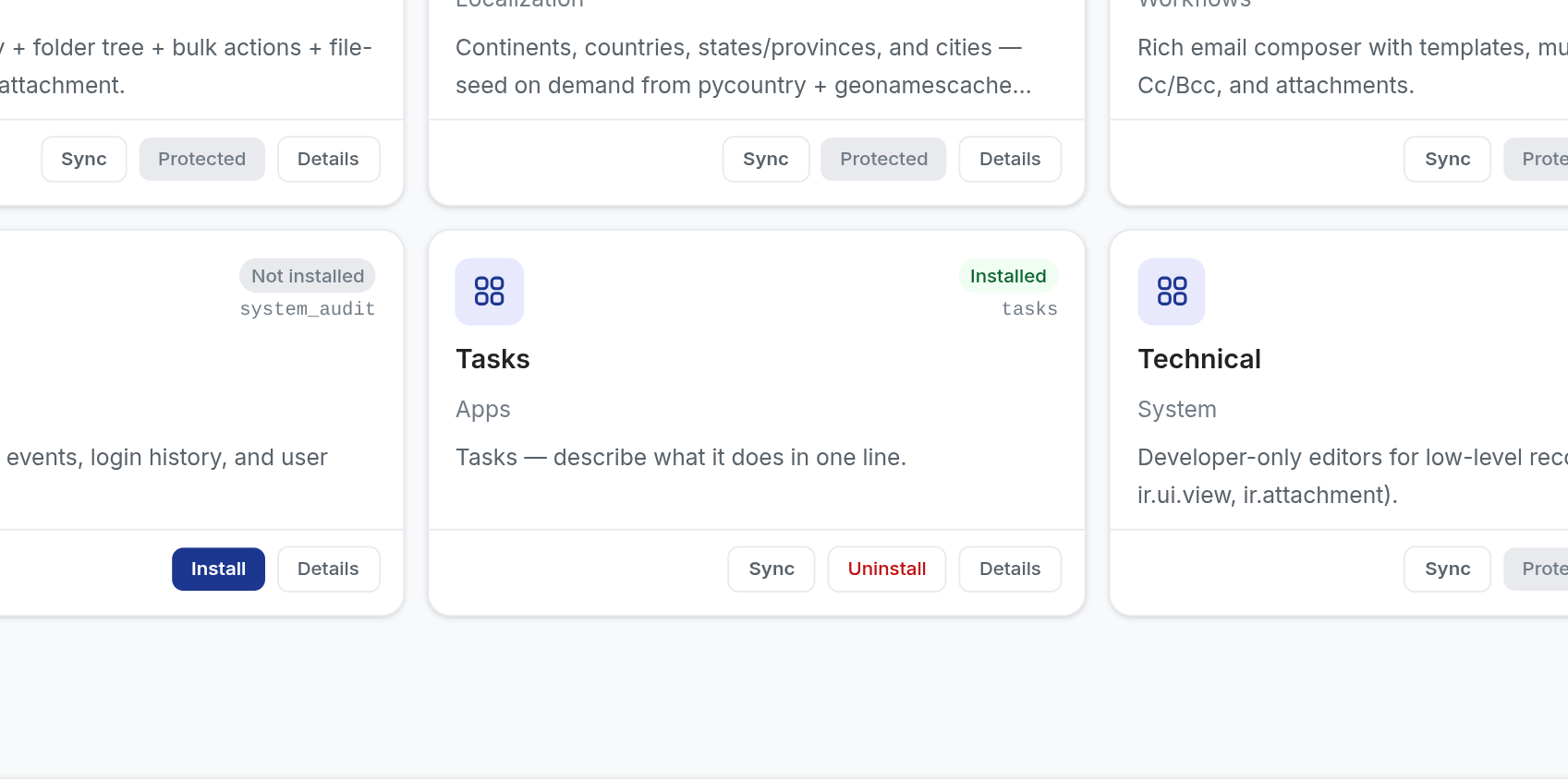 Tasks module installed
